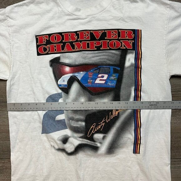 VTG 90s Rusty Wallace Forever a Champion Miller Lite T-Shirt Single Stitch XL - Picture 6 of 7